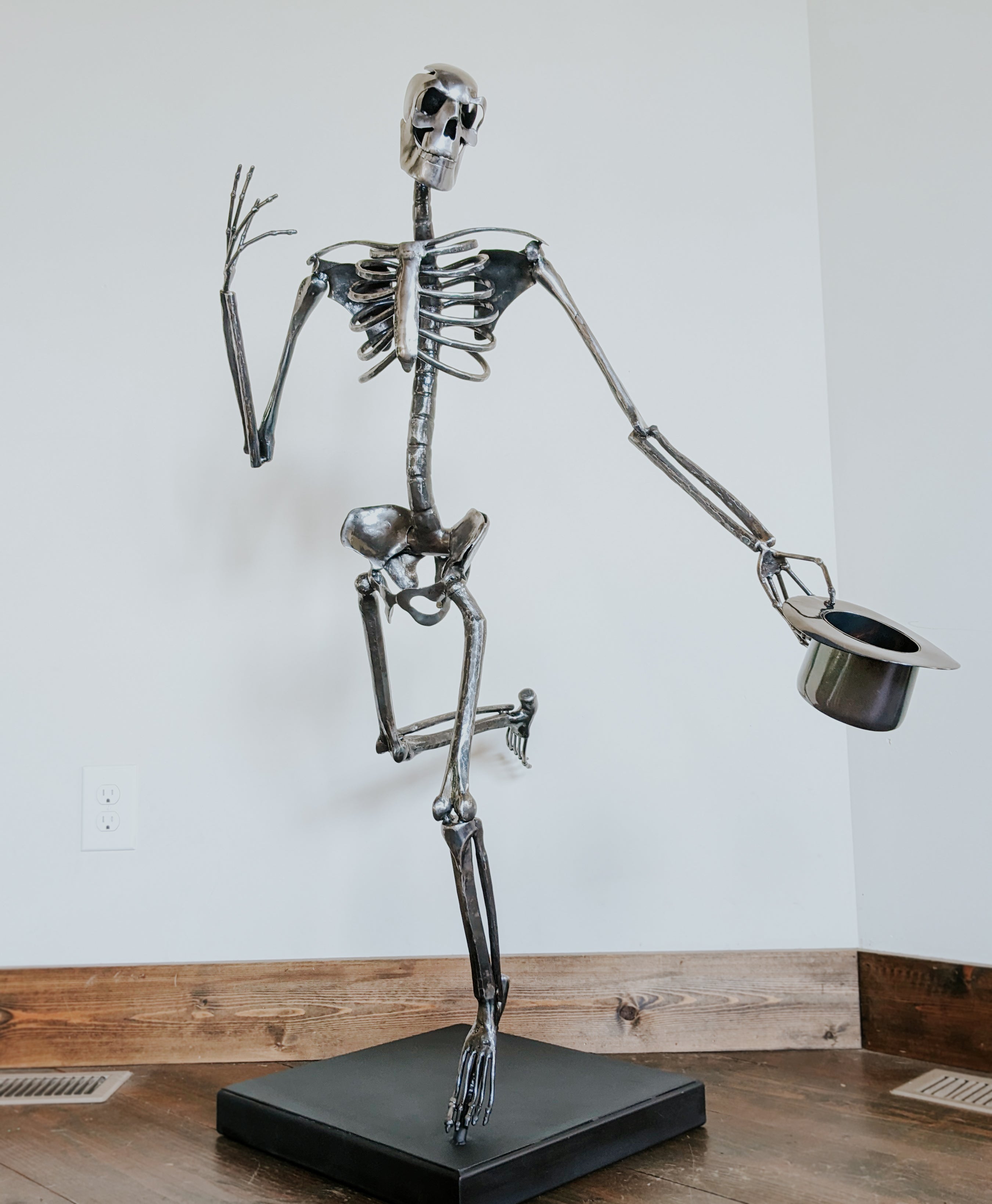Hand forged and fabricated skeleton sculpture